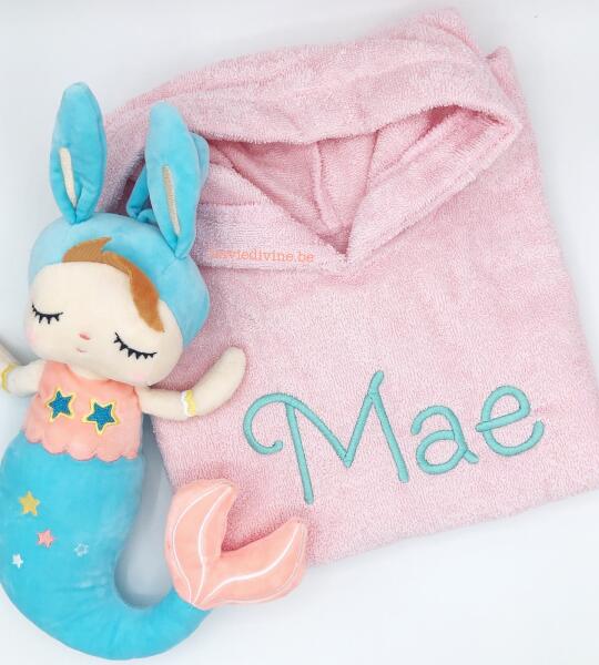 Badstoffen Kinderponcho met naam